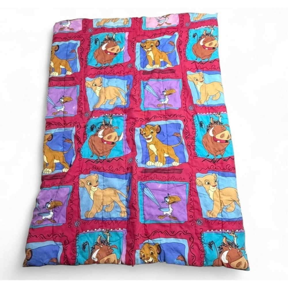 Vintage Disney The Lion King Twin Comforter Simba Nala Pumbaa Reversible EUC